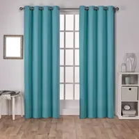 Exclusive Home Curtains Sateen Grommet Top Blackout Set of 2 Curtain Panels
