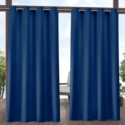 Exclusive Home Curtains Delano Light-Filtering Grommet Top Set of 2 Outdoor Curtain Panel