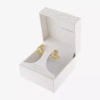 Sparkle Allure Crystal 24K Gold Over Brass 18.8mm Hoop Earrings