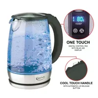 Betty Crocker 1.7 Liter Cordless Glass Kettle