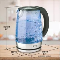 Betty Crocker 1.7 Liter Cordless Glass Kettle