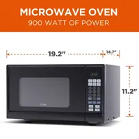 Commercial Chef 0.9-Cu. Ft. Countertop Microwave with Push Button Door Release - Black