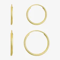 10K Gold 2 Pair Earring Set