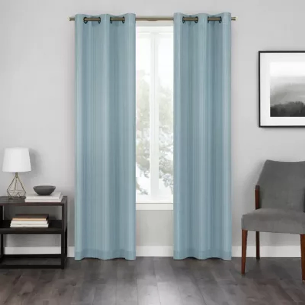 Eclipse Hazel Texture Grommet Top Blackout Single Curtain Panel
