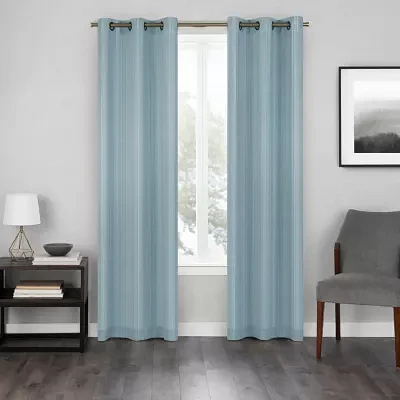 Eclipse Hazel Texture Grommet Top Blackout Single Curtain Panel