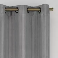 Eclipse Hazel Texture Grommet Top Blackout Single Curtain Panel