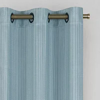 Eclipse Hazel Texture Grommet Top Blackout Single Curtain Panel
