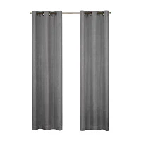 Eclipse Hazel Texture Blackout Grommet Top Single Curtain Panel