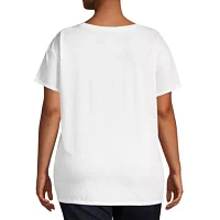 Arizona Short Sleeve Pocket T-Shirt- Juniors Plus