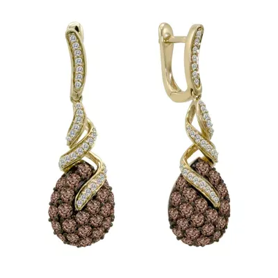 LIMITED QUANTITIES Le Vian Grand Sample Sale™ Chocolate Diamonds® & Vanilla Diamonds® Earrings set in 14K Honey Gold™