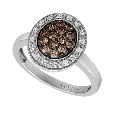 Le Vian® Grand Sample Sale™ Vanilla Diamonds® & Chocolate Diamonds® Ring set in 14K Vanilla Gold®