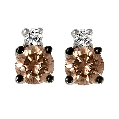 LIMITED QUANTITIES Le Vian Grand Sample Sale™ Chocolate Diamonds® & Vanilla Diamonds® Stud Earrings set in 14K Vanilla Gold®