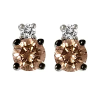 LIMITED QUANTITIES Le Vian Grand Sample Sale™ Chocolate Diamonds® & Vanilla Diamonds® Stud Earrings set in 14K Vanilla Gold®