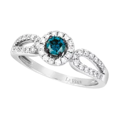 LIMITED QUANTITIES Le Vian Grand Sample Sale™ Ring featuring Blue Diamonds, Vanilla Diamonds® set in 14K Vanilla Gold®
