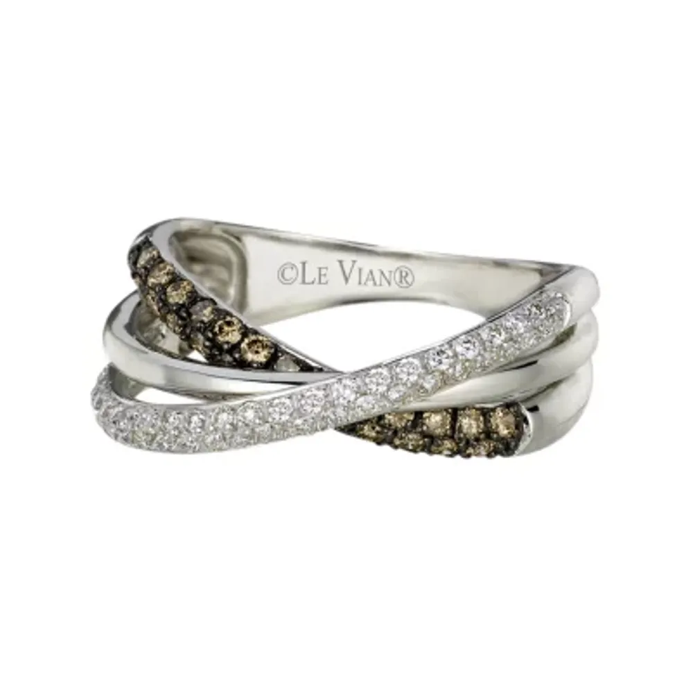 LIMITED QUANTITIES! Le Vian Grand Sample Sale™ Ring featuring Chocolate Diamonds® & Vanilla Diamonds® set in 14K Vanilla Gold