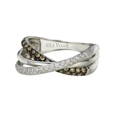 LIMITED QUANTITIES! Le Vian Grand Sample Sale™ Ring featuring Chocolate Diamonds® & Vanilla Diamonds® set in 14K Vanilla Gold