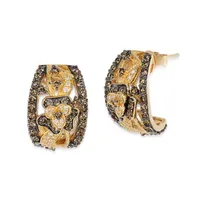 Le Vian® Grand Sample Sale™ Chocolate Diamonds® & Vanilla Diamonds® Flower Earrings set in 14K Honey Gold™