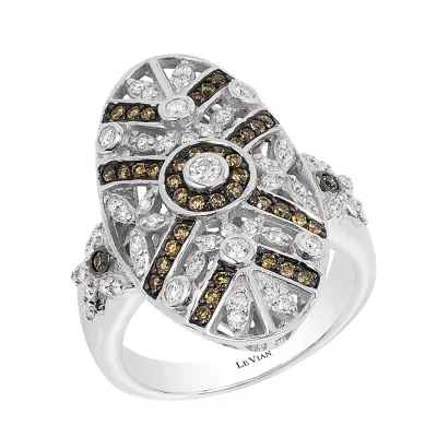 LIMITED QUANTITIES Le Vian Grand Sample Sale™ Chocolate Diamonds® & Vanilla Diamonds® Ring set in 14K Vanilla Gold® 