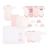 The Peanutshell 0-3m Pink Animals Baby Girls 23-pc. Baby Clothing Set