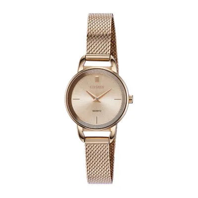 Citizen Quartz Womens Rose Goldtone Stainless Steel Bracelet Watch Ez7003-51x
