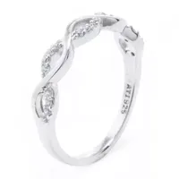 Silver Treasures Cubic Zirconia Sterling Band