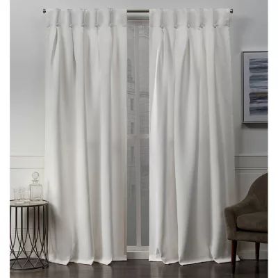 Exclusive Home Curtains Sateen Button Back Tab Energy Saving Blackout Set of 2 Curtain Panels