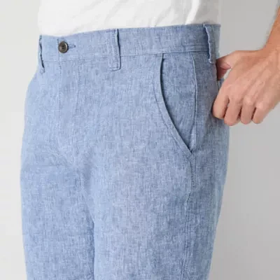 St. John's Bay Linen 9" Mens Stretch Fabric Chino Short