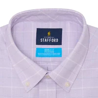 Stafford Coolmax Oxford Mens Regular Fit Long Sleeve Plaid Button-Down Shirt