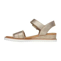 Skechers Bobs Womens Desert Kiss Gold Crush Strap Sandals