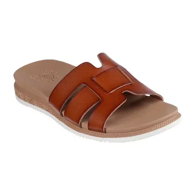Skechers Bobs Womens Desert Kiss Low Peak Look Slide Sandals