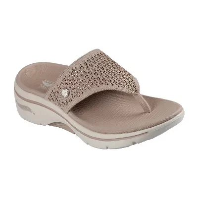 Skechers Womens Go Walk Arch Fit 2.0  Illuminating Flip-Flops