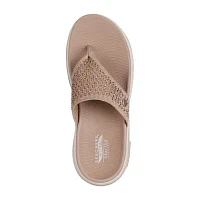 Skechers Womens Go Walk Arch Fit 2.0  Illuminating Flip-Flops