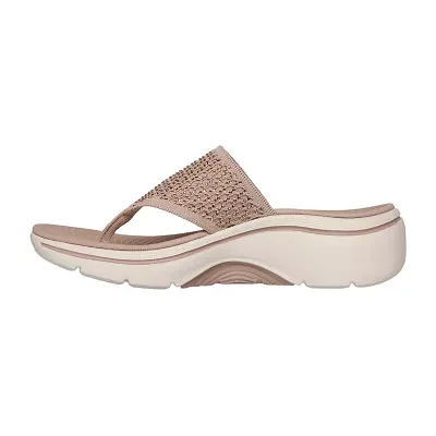 Skechers Womens Go Walk Arch Fit 2.0  Illuminating Flip-Flops