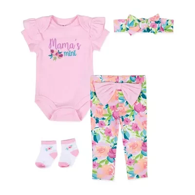 Baby Essentials Girls 4-pc. Clothing Set