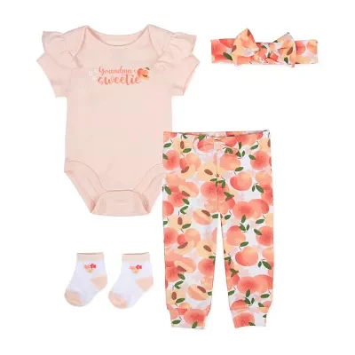 Baby Essentials Baby Girls 4-pc. Baby Clothing Set