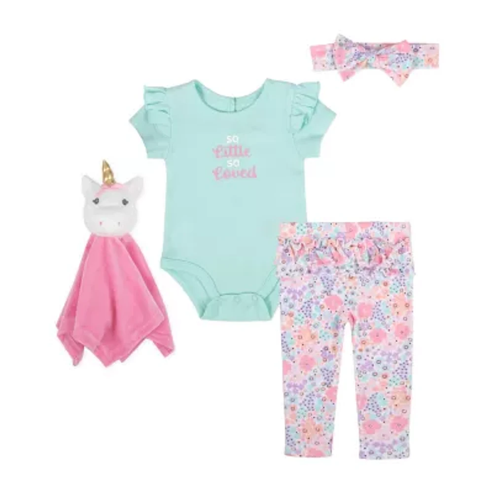 Baby Essentials Girls 4-pc. Clothing Set