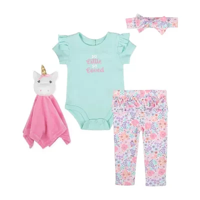 Baby Essentials Girls 4-pc. Clothing Set
