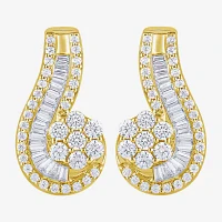 Diamond Blossom (G / Si2) 2 CT. T.W. Lab Grown White Diamond 10K Gold 22.5mm Hoop Earrings