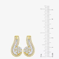 Diamond Blossom (G / Si2) 2 CT. T.W. Lab Grown White Diamond 10K Gold 22.5mm Hoop Earrings