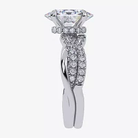 G-H / Si1-Si2) Womens 1/ CT. T.W. Lab Grown White Diamond 14K Gold Oval Side Stone Engagement Ring