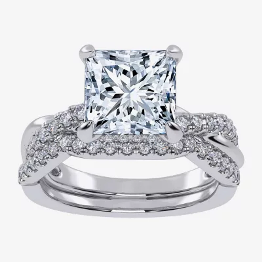 G-H / Si1-Si2) Womens 1 / CT. T.W. Lab Grown White Diamond 14K Gold Side Stone Engagement Ring