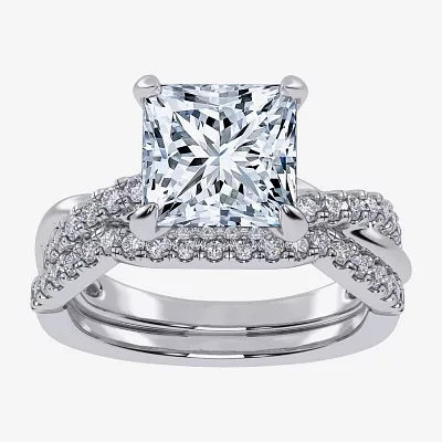 G-H / Si1-Si2) Womens 1 / CT. T.W. Lab Grown White Diamond 14K Gold Side Stone Engagement Ring