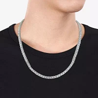 Mens Lab Created White Sapphire Sterling Silver Tennis Necklaces
