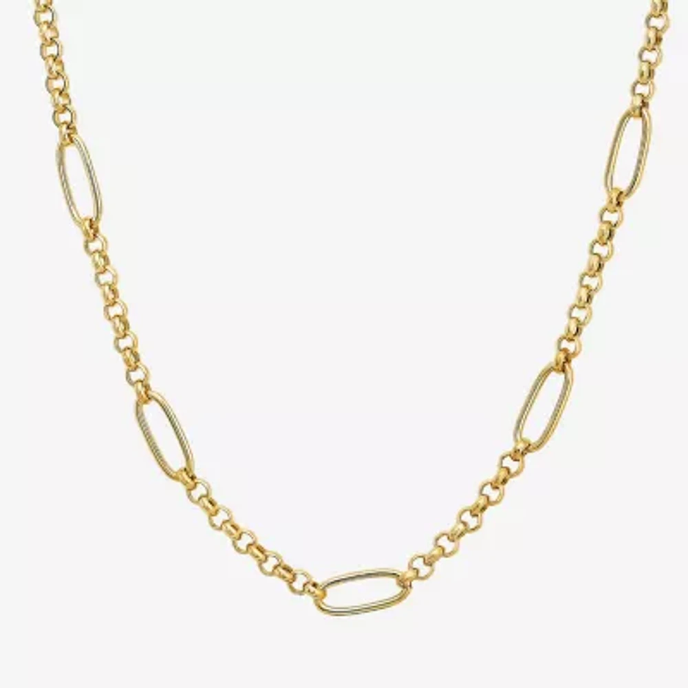 10K Gold 18 Inch Hollow Rolo Chain Necklace