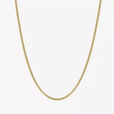 14K Gold 18 Inch Hollow Popcorn Chain Necklace