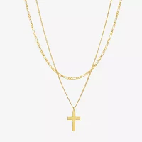 Made in Italy Womens 14K Gold Cross Pendant Necklace