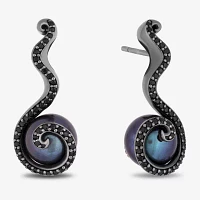 Enchanted Disney Fine Jewelry 1/3 CT. T.W. Black Cultured Tahitian Pearl Sterling Silver Ursula Drop Earrings