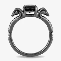 Enchanted Disney Fine Jewelry Womens Diamond Accent Genuine Black Onyx Sterling Silver Aladdin Jafar Cocktail Ring