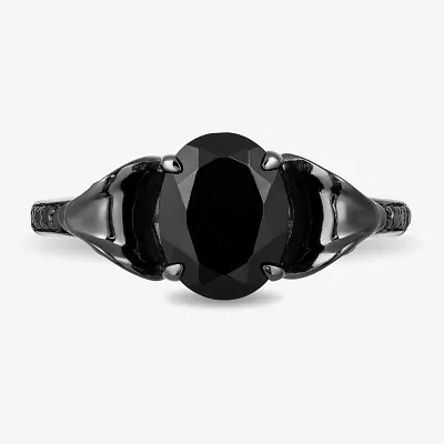 Enchanted Disney Fine Jewelry Womens Diamond Accent Genuine Black Onyx Sterling Silver Aladdin Jafar Cocktail Ring
