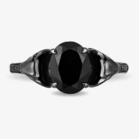 Enchanted Disney Fine Jewelry Womens Diamond Accent Genuine Black Onyx Sterling Silver Aladdin Jafar Cocktail Ring